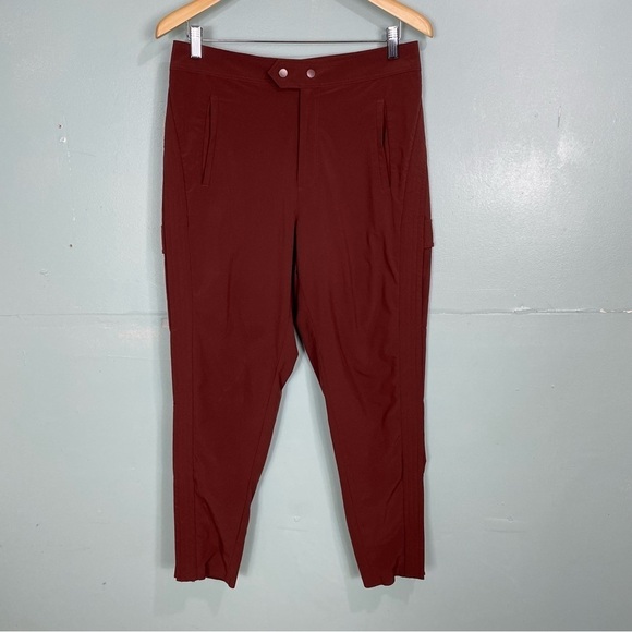 Athleta Uptown Ankle Pant Sz 6 530632 Cognac Brown‎ Travel Commute Stretch - Picture 1 of 8